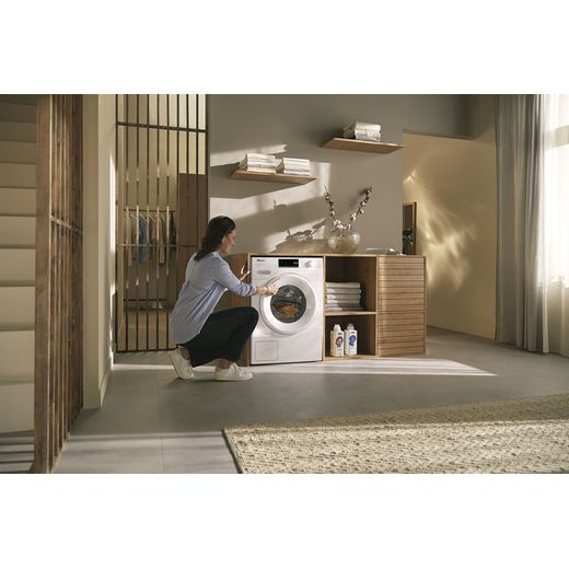 Miele W1 WSA123 WCS 8kg Washing Machine with 1400 rpm - White - Washing machine in laundry room
